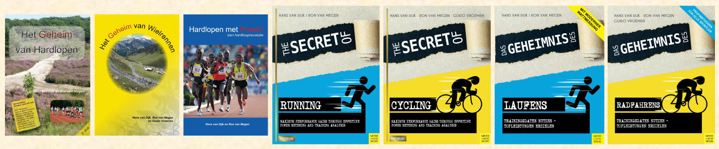 Het Geheim van Hardlopen, Het Geheim van Wielrennen, Hardlopen met Power!, The Secret of Running, The Secret of Cycling, Das Geheimnis des Laufens, Das Geheimnis des Radfahrens